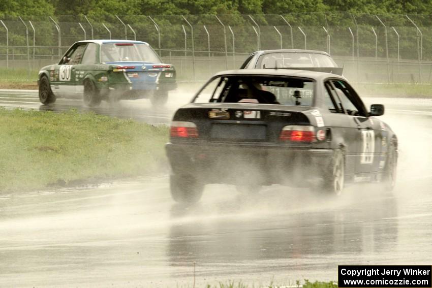 Dirty Thirty Motorsports BMW 325i, Team HACKcent Hyundai Accent and North Loop Motorsport BMW 325i