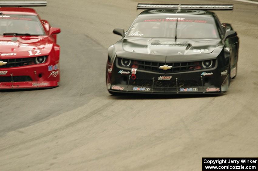 Ty Dillon's and Tom West's Chevy Camaros