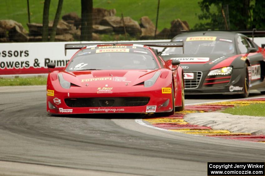 Anthony Lazzaro's Ferrari 458 Italia GT3 and Mike Skeen's Audi R8 Ultra