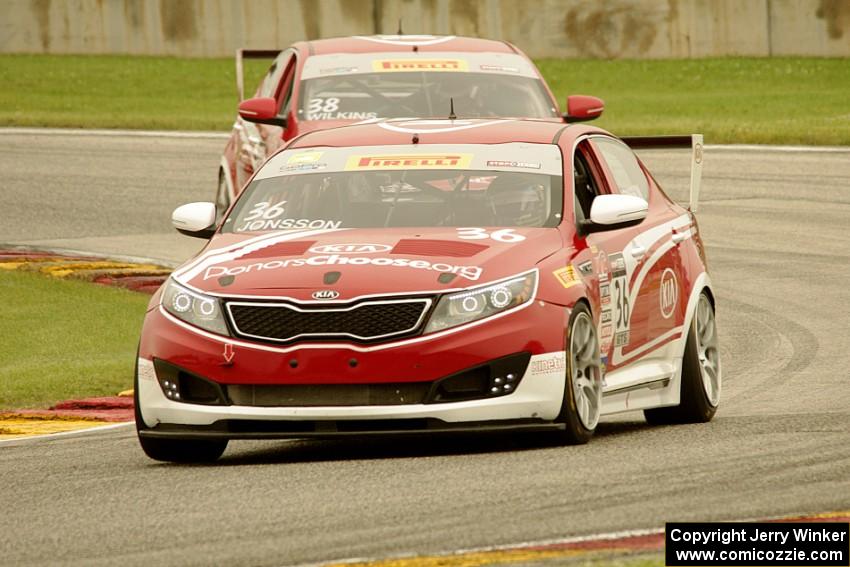 Nic Jonsson's and Mark Wilkins' Kia Optimas