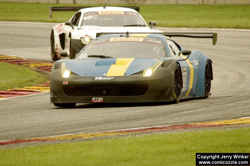 Henrik Hedman's Ferrari 458 Italia GT3 and Jeff Courtney's Audi R8 Ultra