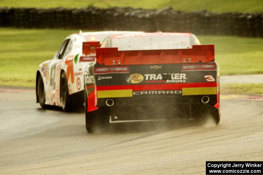 Dylan Kwasniewski's Chevy Camaro ahead of