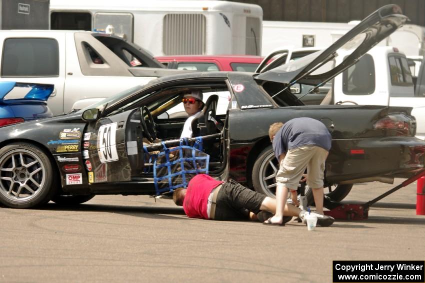 ProKART Racing Chevy Camaro in the paddock early on during Saturday's race.