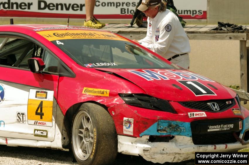 Juan Carlos Leroux / Jorge Leroux Honda Civic DNF's late in the race at turn 8.