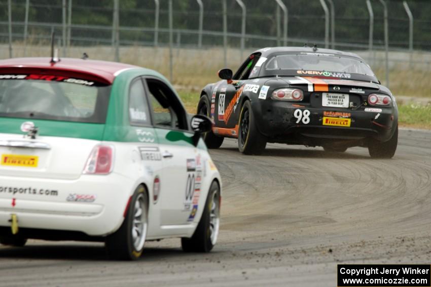 Ernie Francis, Jr.'s Mazda MX-5 and Brian Makse's Fiat 500