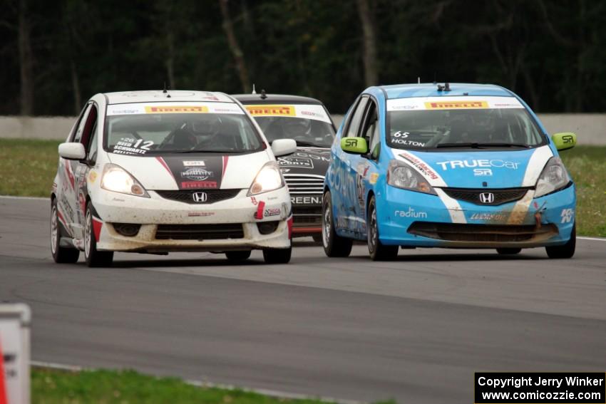 Paul Holton's Honda Fit, Johan Schwartz's Honda Fit and Glenn Nixon's MINI Cooper