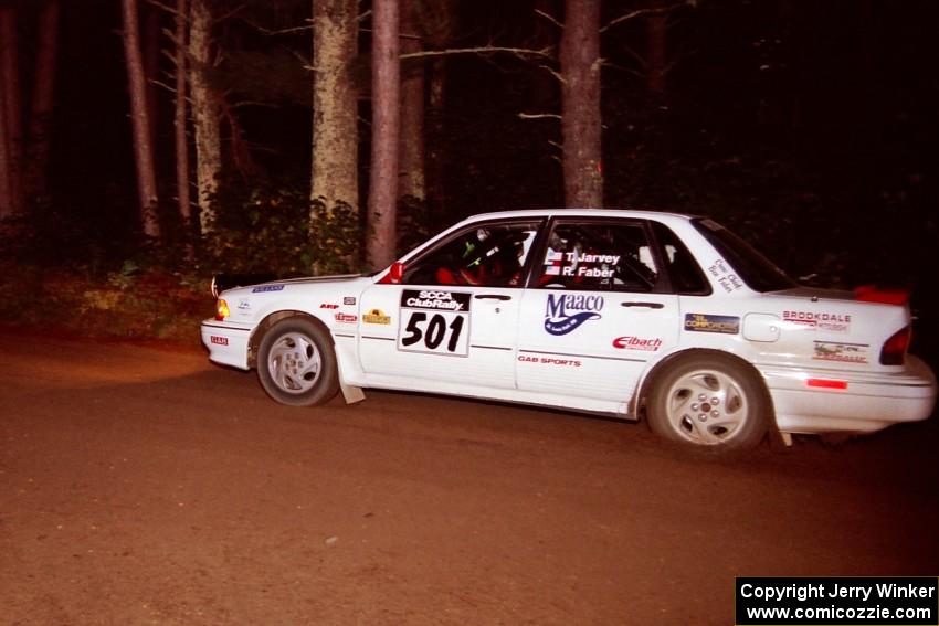 Todd Jarvey / Rich Faber Mitsubishi Galant VR-4 at speed on SS5, Hanna One.