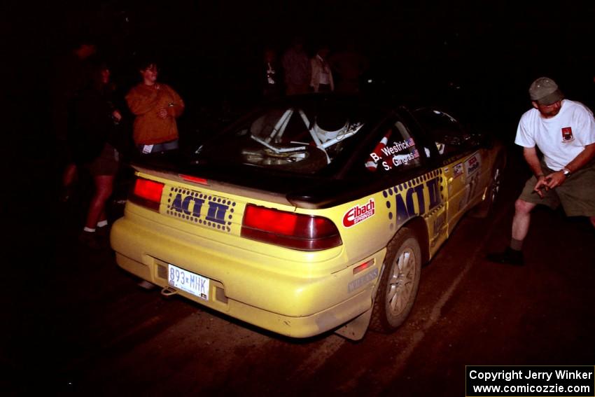 Steve Gingras / Bill Westrick Eagle Talon checks into the finish of SS7, Two Inlets.