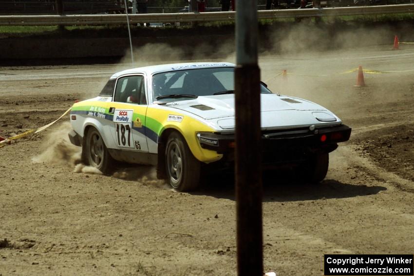 John Shirley / James Hurley Triumph TR-7 V8 on SS8, Speedway Shennanigans.