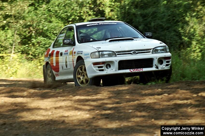 Henry Krolikowski / Cindy Krolikowski Subaru WRX STi at the spectator corner on SS10, Kabekona.