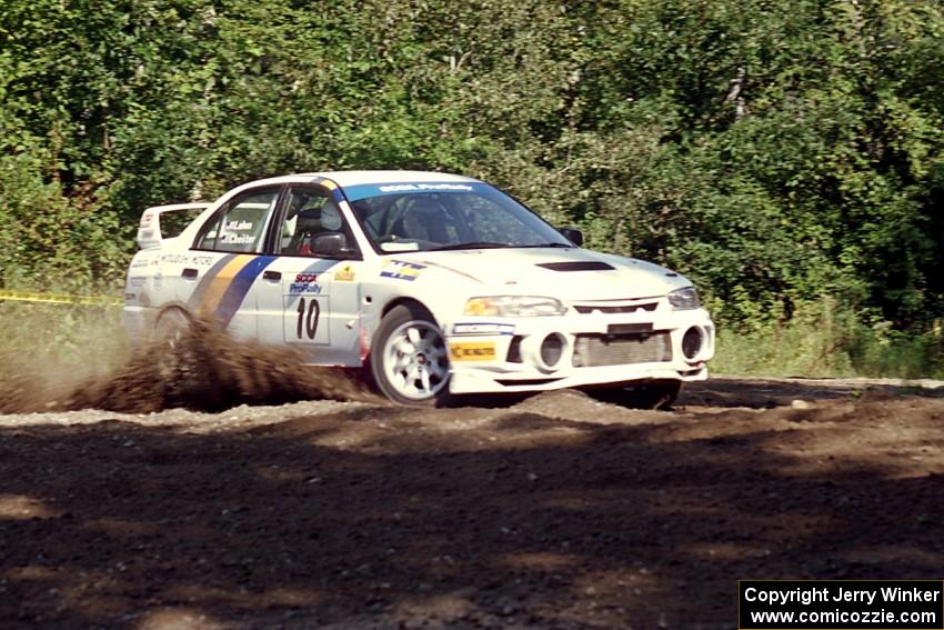 Pete Lahm / Matt Chester Mitsubishi Lancer Evo IV at the spectator corner on SS10, Kabekona.