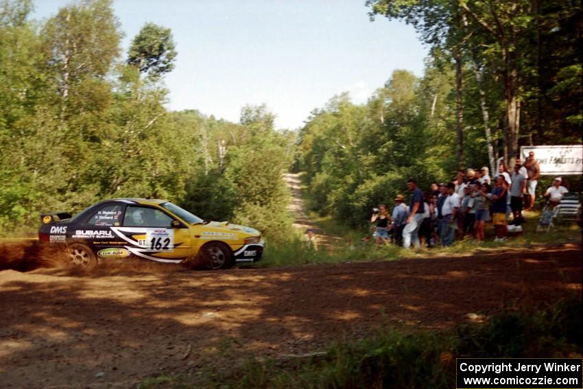 Pat Richard / Nathalie Richard Subaru Impreza 2.5RS at the spectator corner on SS10, Kabekona.