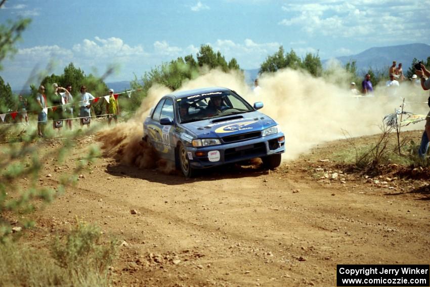 Eric Eaton / Kenny Almquist Subaru Impreza through the spectator point on SS7.