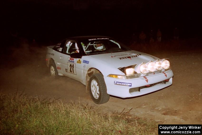 Chris Czyzio / Eric Carlson Mitsubishi Eclipse GSX at the spectator corner on SS4, Far Point I.