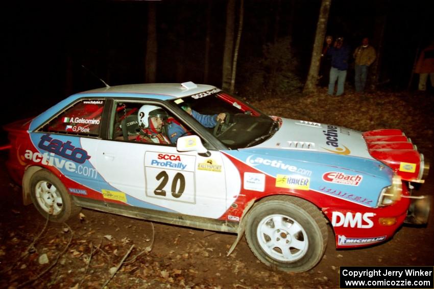 George Plsek / Alex Gelsomino Audi S2 Quattro at speed on SS8, Bob Lake.