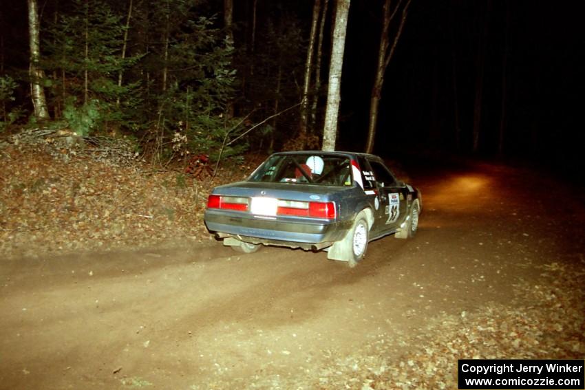 Mike Hurst / Rob Bohn Ford Mustang at speed on SS8, Bob Lake.