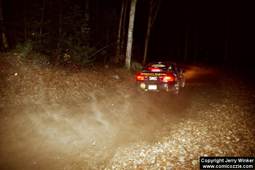 Pat Richard / Ben Bradley Subaru Impreza 2.5RS at speed on SS8, Bob Lake.