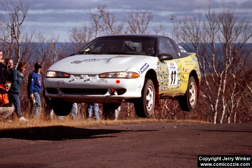 Paul Dubinsky / Yvon Dubinsky Eagle Talon gets good air at the final yump on SS13, Brockway Mountain.