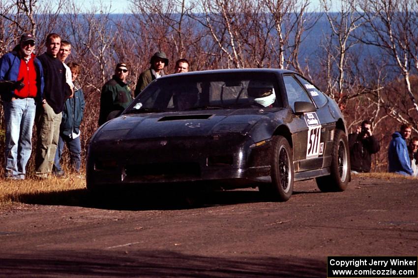 Kurt Winkelmann / Drew Ritchie Pontiac Fiero at the final yump on SS13, Brockway Mountain.