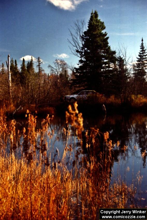 Ivan Orisek / Olga Orisek Audi 4000 Quattro at speed near the end of SS17, Gratiot Lake II.