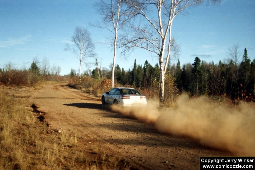 Chris Gilligan / Joe Petersen Mistubishi Eclipse GSX at speed near the end of SS17, Gratiot Lake II.