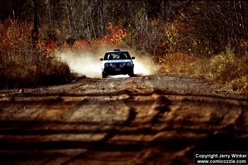 Aaron Hatz / Brendan Higgins VW GTI at speed near the end of SS17, Gratiot Lake II.