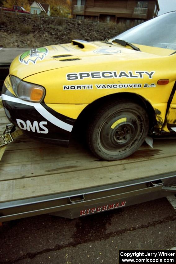 Pat Richard / Ben Bradley Subaru Impreza 2.5RS on the trailer after the event.