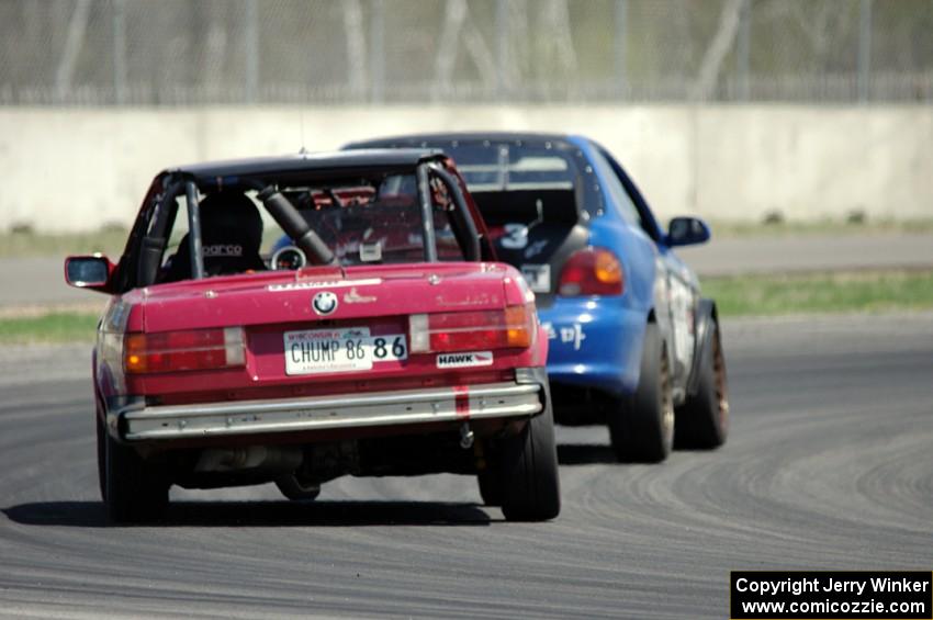 Missing Link Motorsports BMW 325i chases Team HACKcent Hyundai Accent