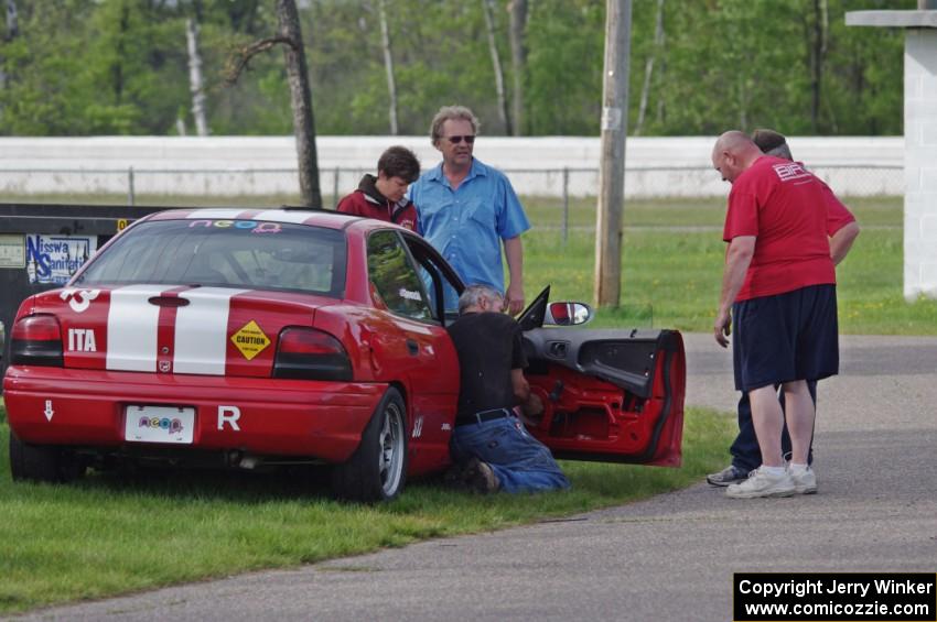 John Glowaski's ITA Dodge Neon ACR in the paddock after the race.