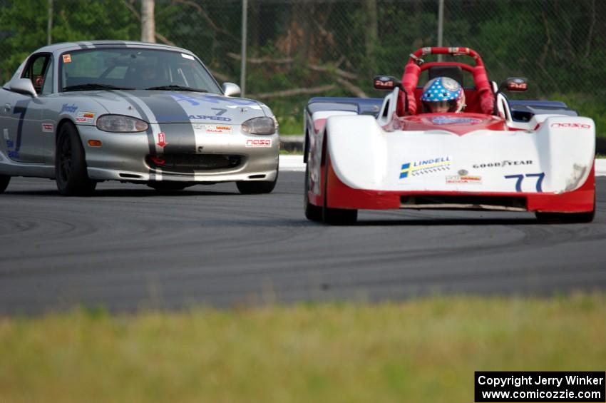 Charlie Rossier's PTB Spec Racer Ford and Chris Craft's PTE Mazda Miata