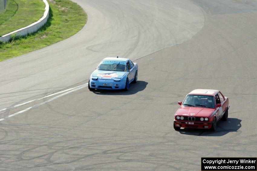 Team McQueen Nissan 240SX and Probs Racing BMW 325is