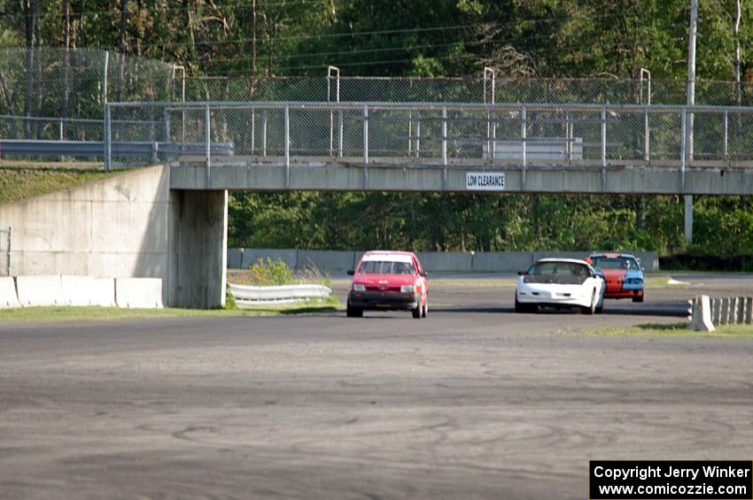 Team Festivus Ford Festiva, TBD Pontiac Firebird and Bromance Racing Ford Mustang