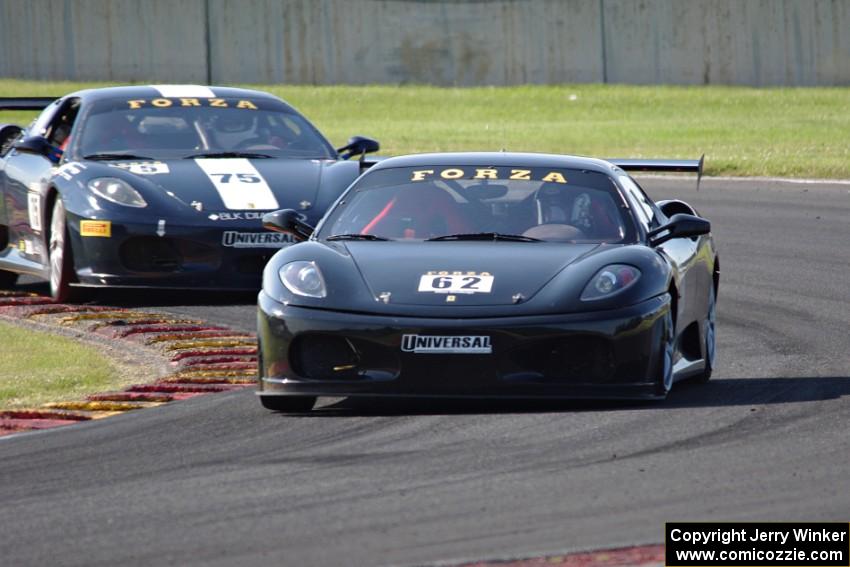 Jerome Jacalone's Ferrari F430 and Barry Gosnell's Ferrari F430