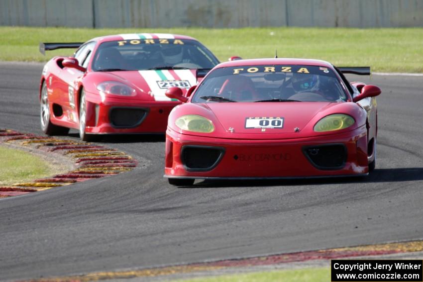 John Herlihy's Ferrari F360 and Nick Ferraro's Ferrari F360