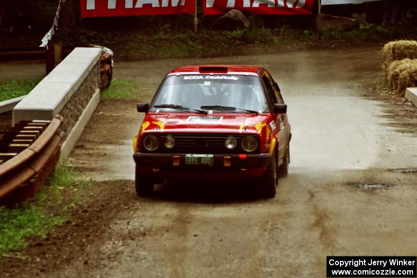 John Rahill / Vlad Hladky VW GTI comes through the spectator area at Phasa, SS4.