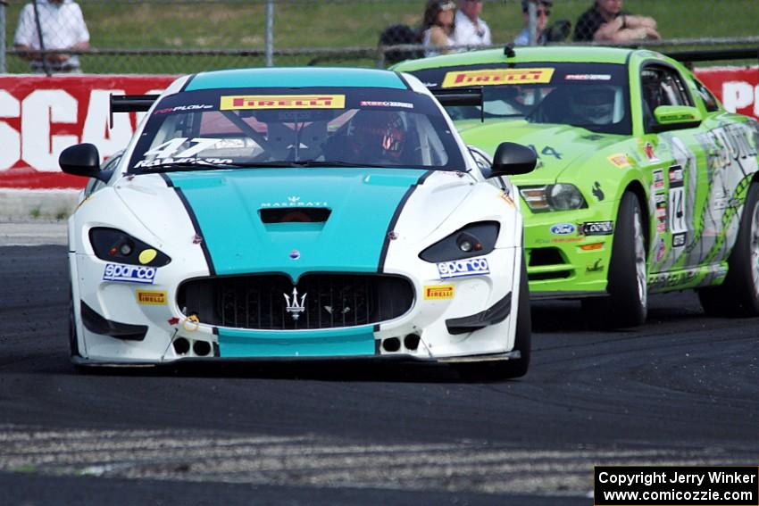 Gianmarco Raimondo's Maserati GrandTurismo MC and Nate Stacy's Ford Mustang Boss 302