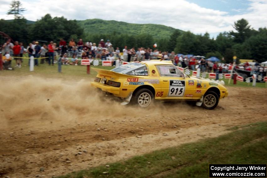 Nui Srisook / Sumit Panjabi Mazda RX-7 at the finish of SS1, Mexico Rec.