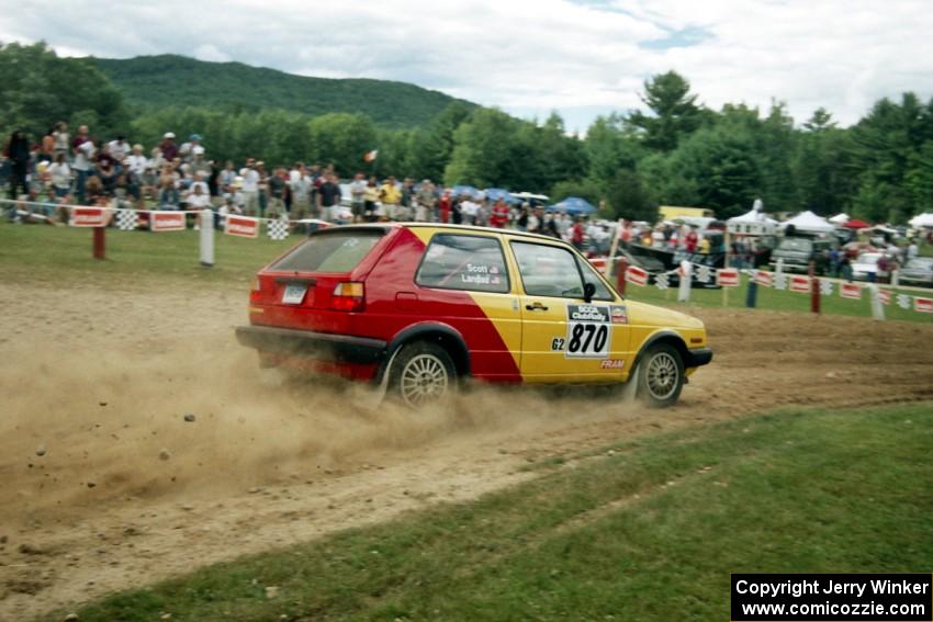 Josh Scott / Cal Landau VW GTI at the finish of SS1, Mexico Rec.