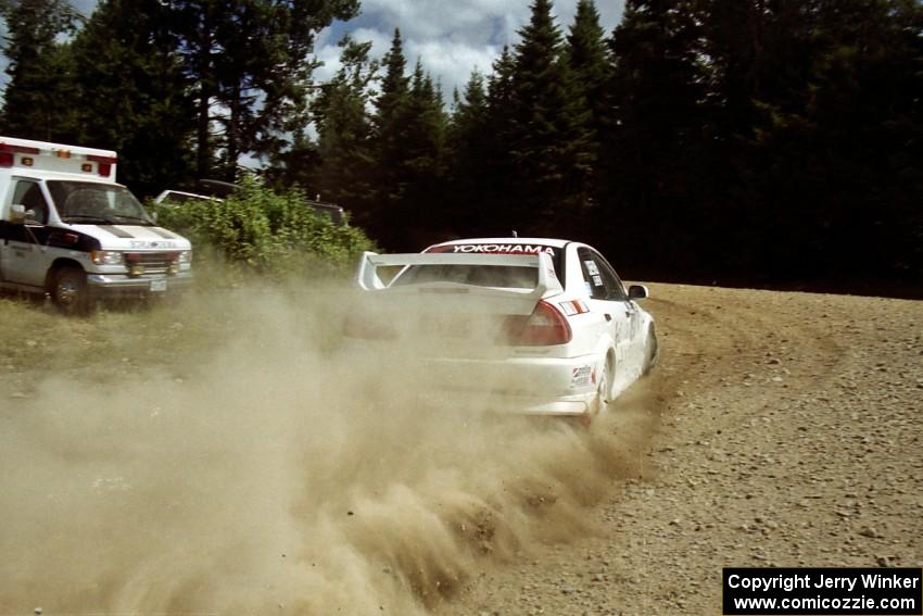 Jean-Sébastien Besner / Jacques Besner Mitsubishi Lancer Evo V on SS5, Parmachenee West.