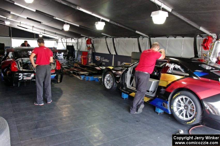 Johnny O'Connell's and Andy Pilgrim's Cadillac ATS-VR GT3s