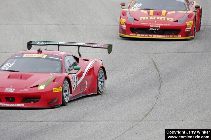 Duncan Ende's Ferrari 458 GT3 Italia and Henrique Cisneros' Ferrari 458 GT3 Italia