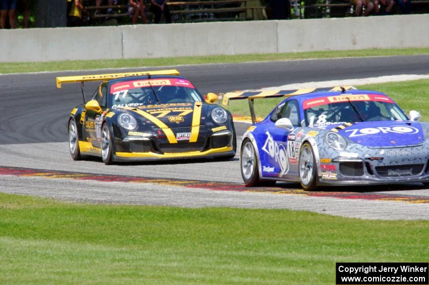 Brett Sandberg's Porsche 911 GT3 Cup and Preston Calvert's Porsche 911 GT3 Cup