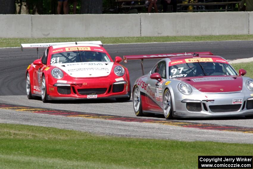 Mitch Landry's Porsche 911 GT3 Cup and Victor Gomez's Porsche 911 GT3 Cup