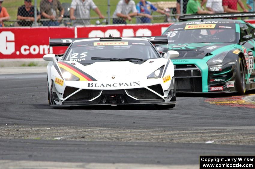 Tomas Enge's Lamborghini Gallardo GT3 FL2 and James Davison's Nissan GT-R GT3