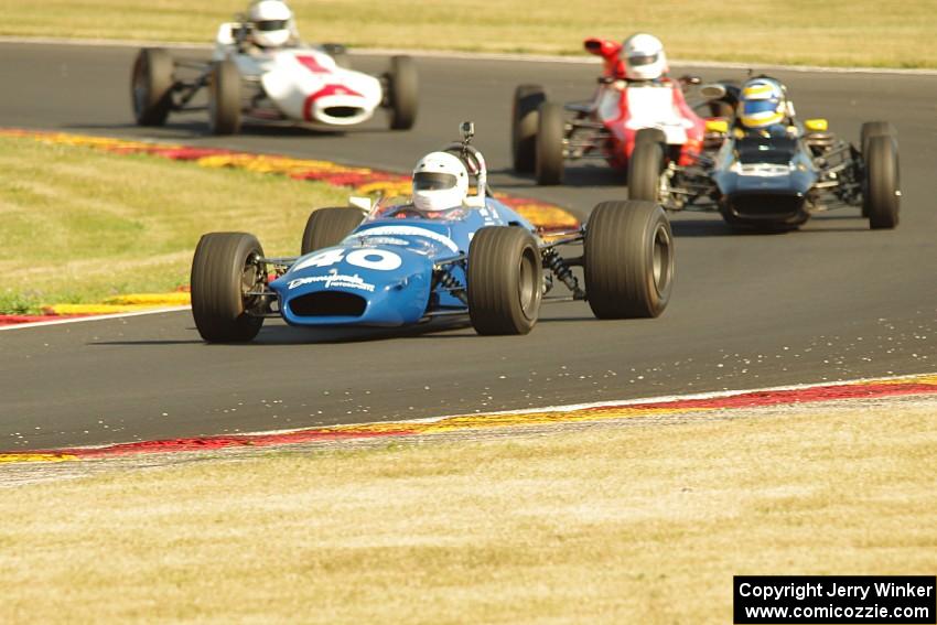 Bob Bodin's Brabham BT29, Alan Lewis' Titan Mk. 6, Steve Grundahl's Titan Mk. 6 and Mark Repka's Caldwell D9