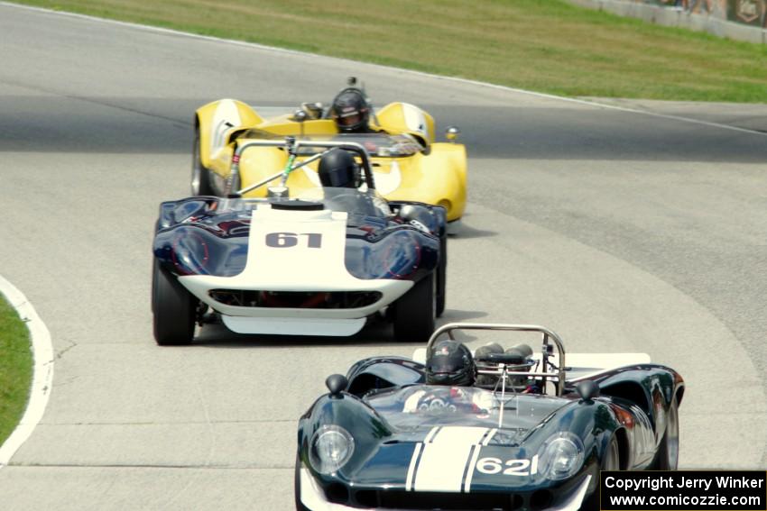 Tom Shelton's Lola T-70 Spyder, Brian Garcia's BTM Cheetah Roadster and A.C. D'Augustine's Genie Mk. 10B