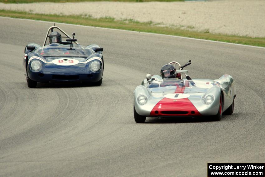 Sandra McNeil's Lotus 23B and Vincent Dean's Lotus 19/Buick