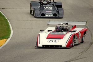 Claude Malette's Lola T-222 and Dave Handy's Shadow DN4