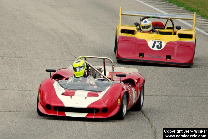 Robert Blain's Lola T-70 Mk. II and Fritz Seidel's Rawlson CR-11