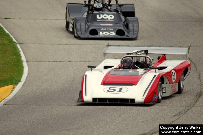 Claude Malette's Lola T-222 and Dave Handy's Shadow DN4